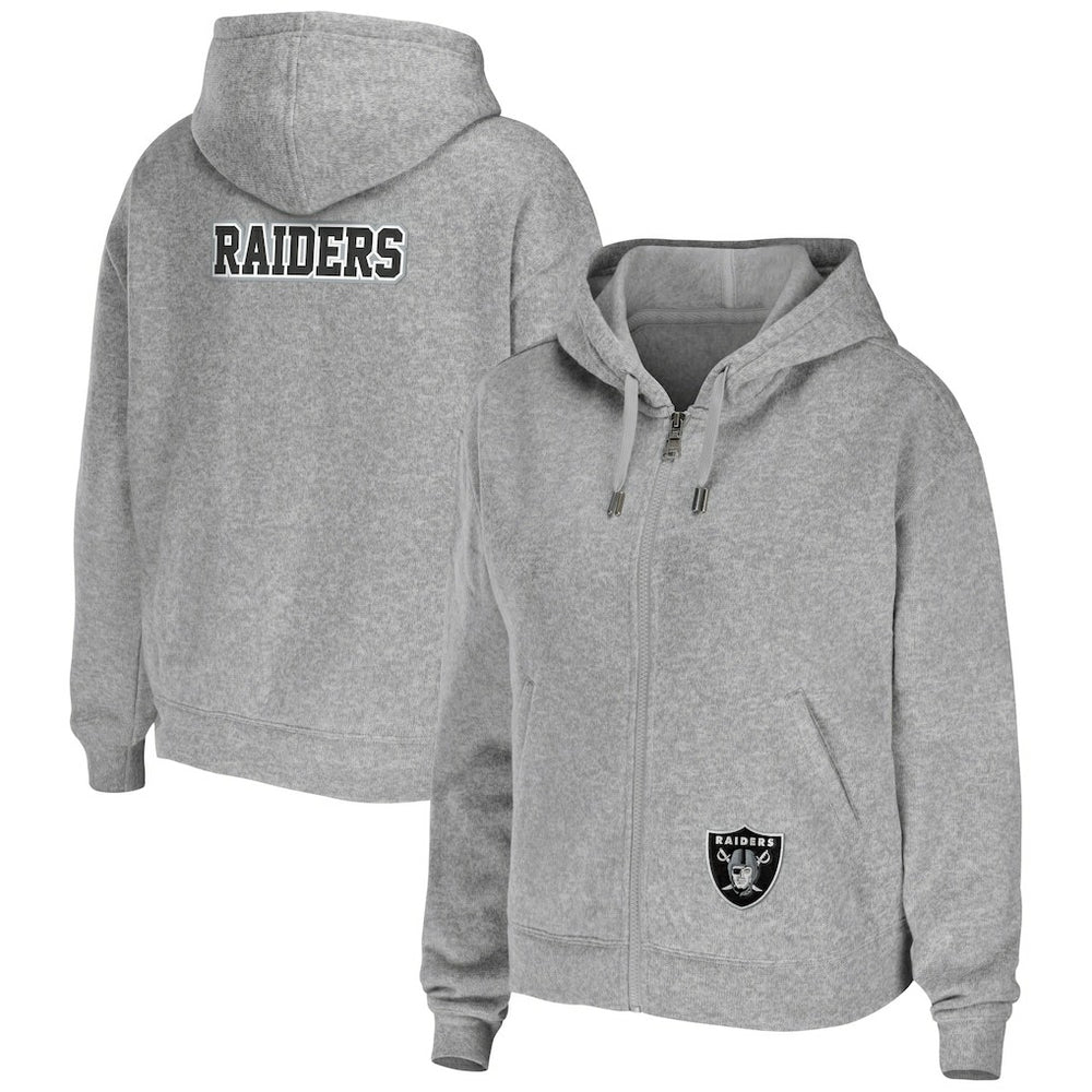 WEAR by Erin Andrews Women's Team Full-Zip Hoodie - Las Vegas Raiders Hoodies