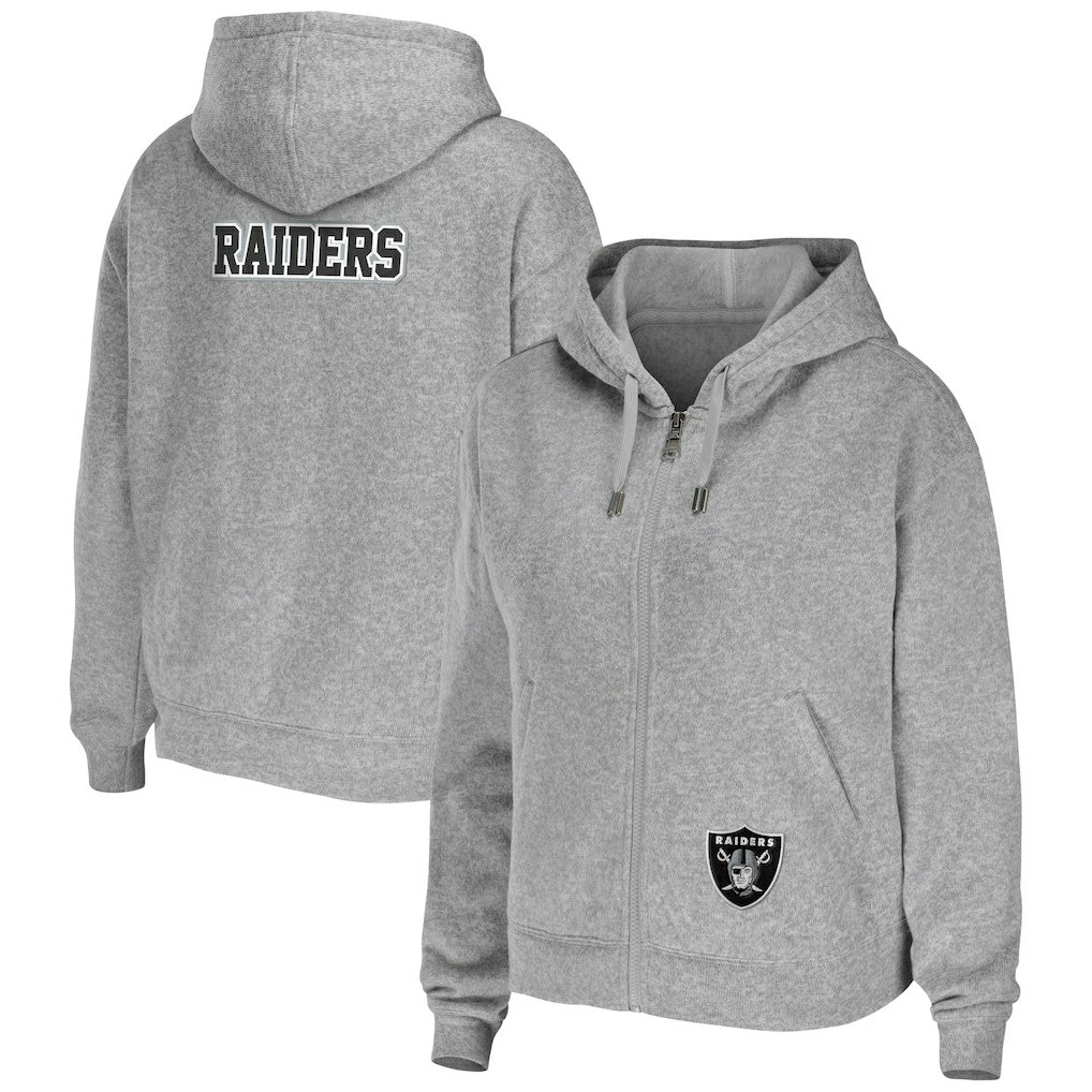 WEAR by Erin Andrews Women's Team Full-Zip Hoodie - Las Vegas Raiders Hoodies