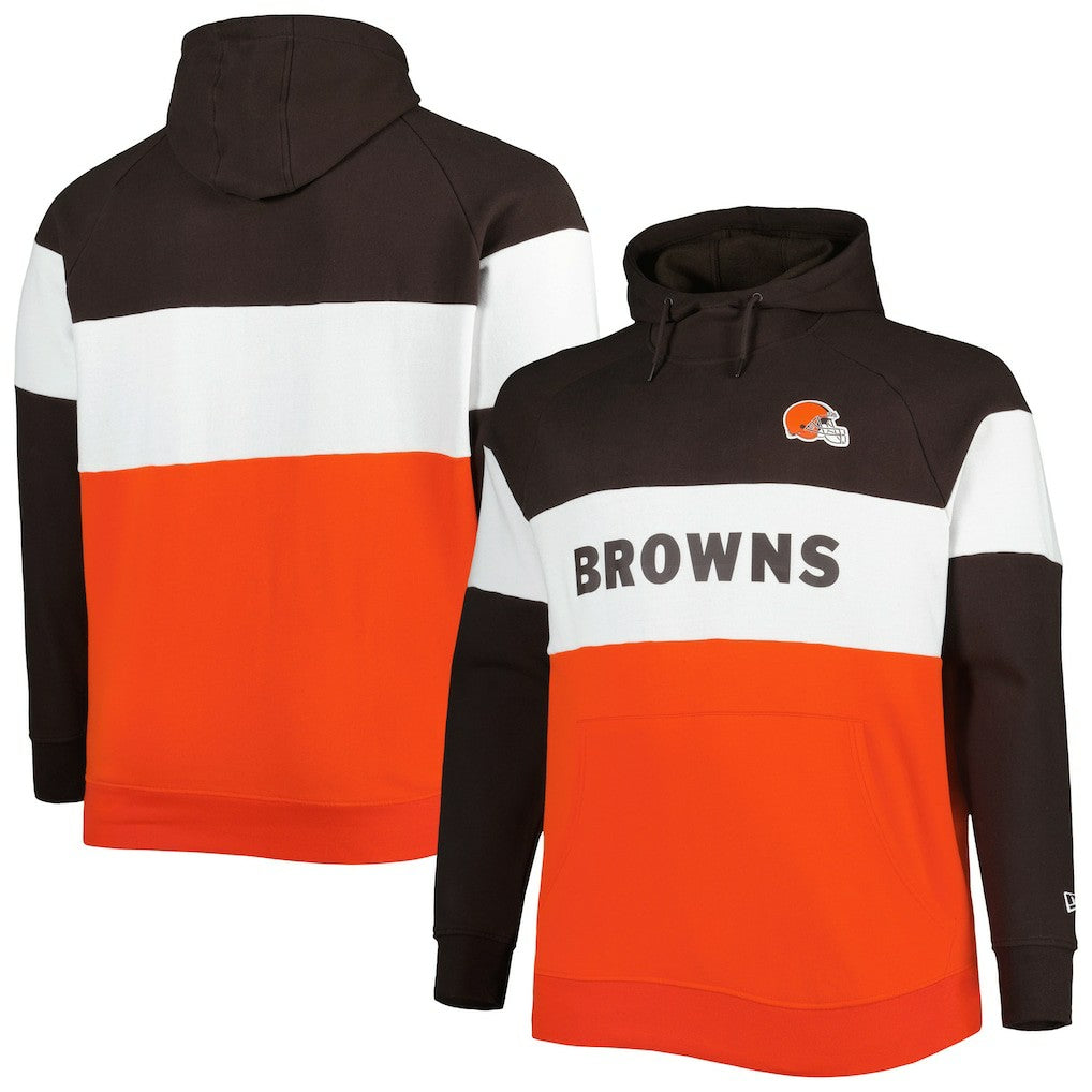 Big & Tall Current Colorblock Raglan Fleece Pullover Hoodie - Cleveland Browns Hoodies