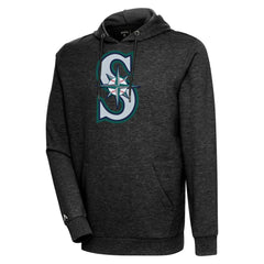 Heather Black Seattle Mariners Antigua Action Pullover Hoodie