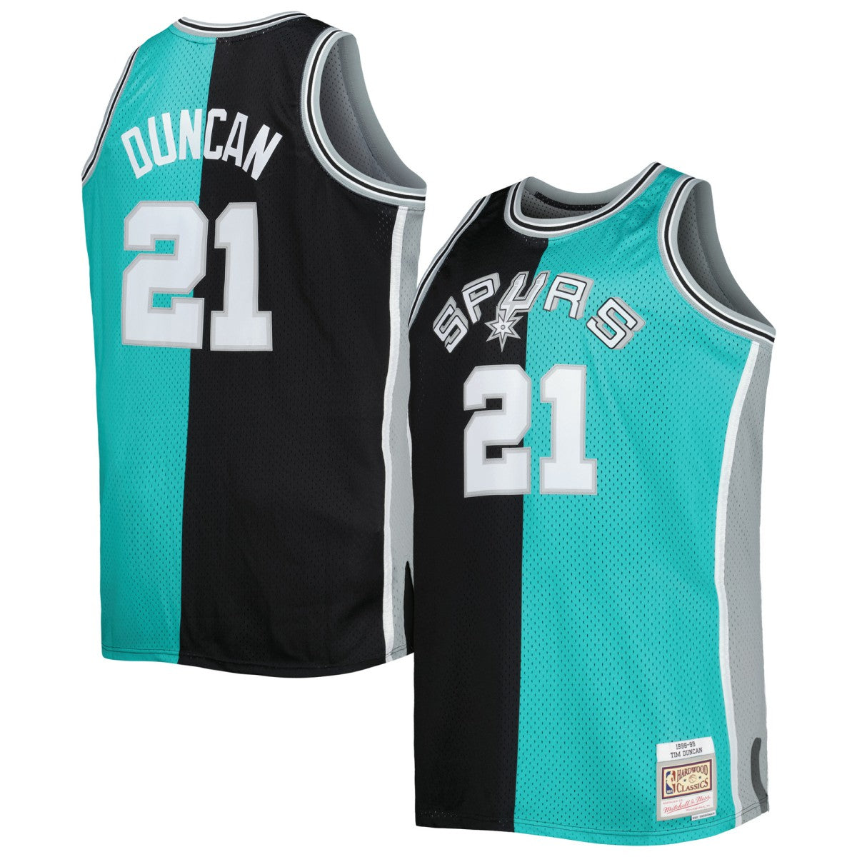 Mitchell & Ness Tim Duncan San Antonio Spurs Big & Tall Hardwood Classics 1998/99 Split Swingman Jersey