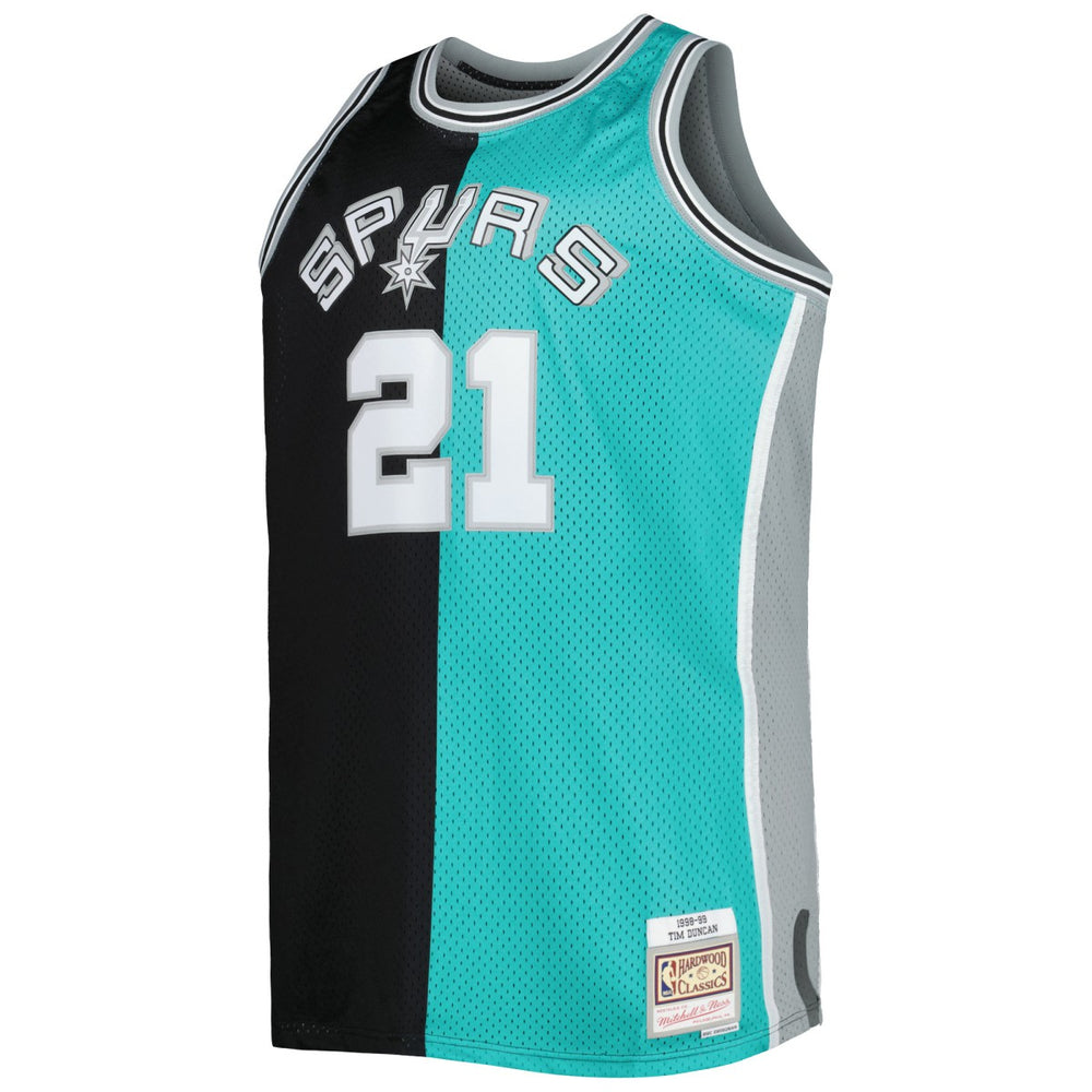 Mitchell & Ness Tim Duncan San Antonio Spurs Big & Tall Hardwood Classics 1998/99 Split Swingman Jersey
