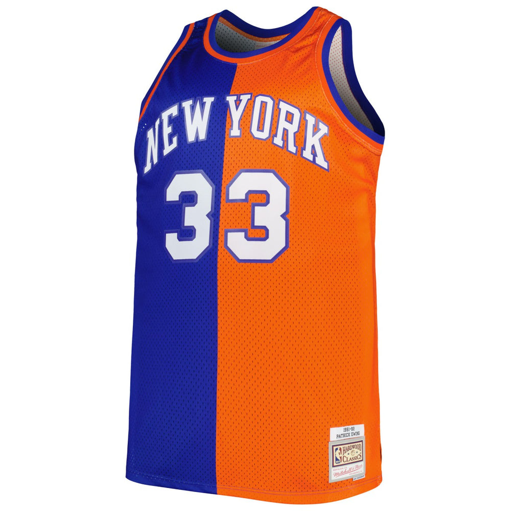 Mitchell & Ness Patrick Ewing New York Knicks Big & Tall Hardwood Classics 1991/92 Split Swingman Jersey