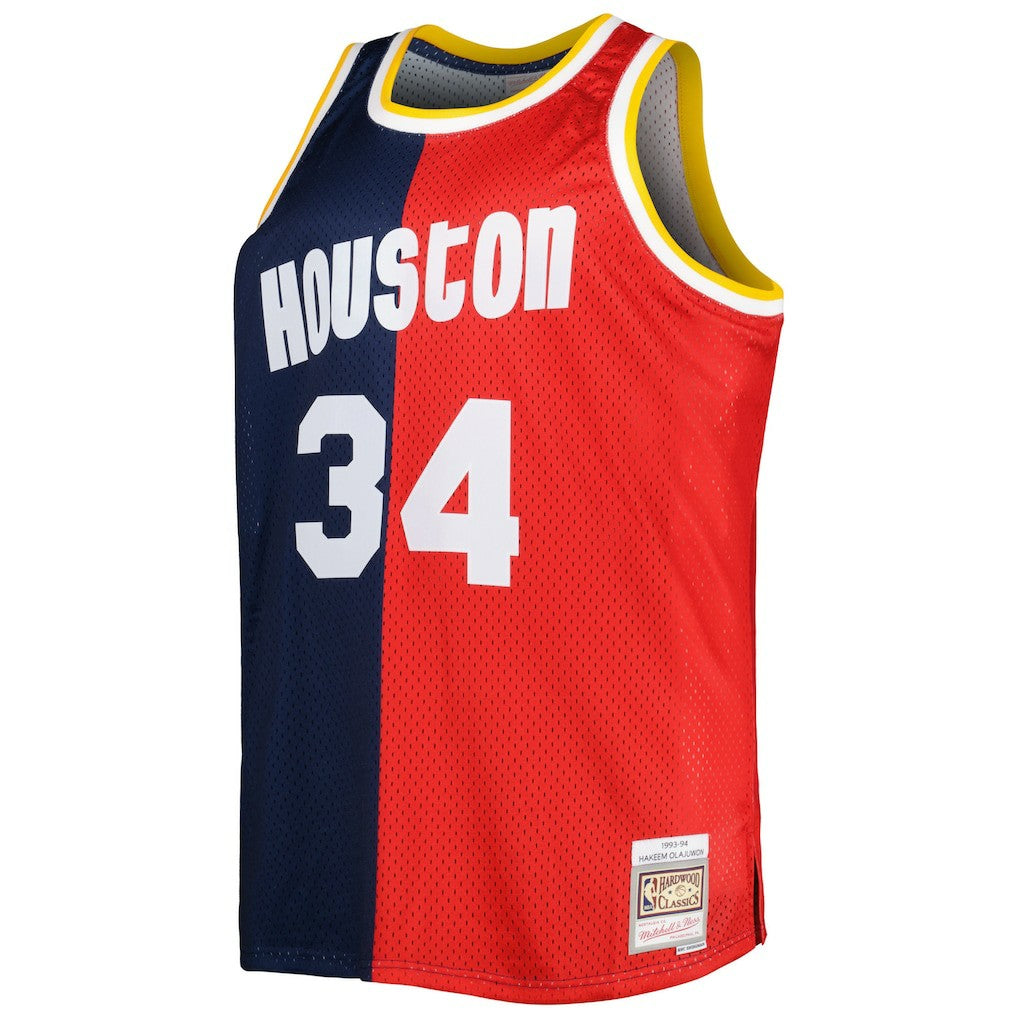 Mitchell & Ness Hakeem Olajuwon Houston Rockets Big & Tall Hardwood Classics 1993/94 Split Swingman Jersey