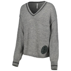 Brooklyn Nets Lusso Women's Scarletts Lantern Sleeve Tri-Blend V-Neck Pullover Sweater