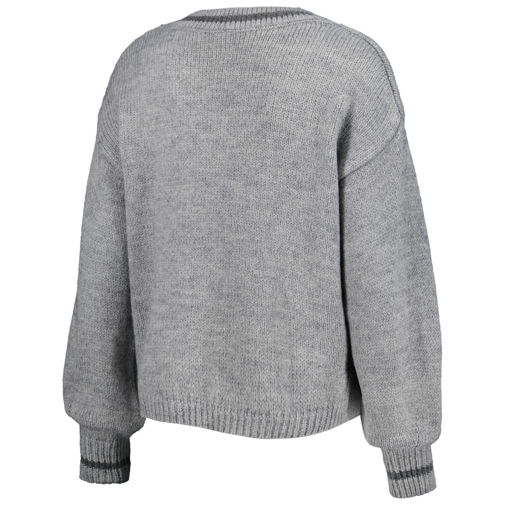 Los Angeles Lakers Lusso Women's Scarletts Lantern Sleeve Tri-Blend V-Neck Pullover Sweater