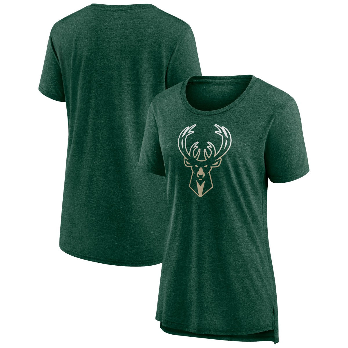 Milwaukee Bucks Women's Gradient Logo Tri-Blend T-Shirt