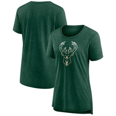 Milwaukee Bucks Women's Gradient Logo Tri-Blend T-Shirt