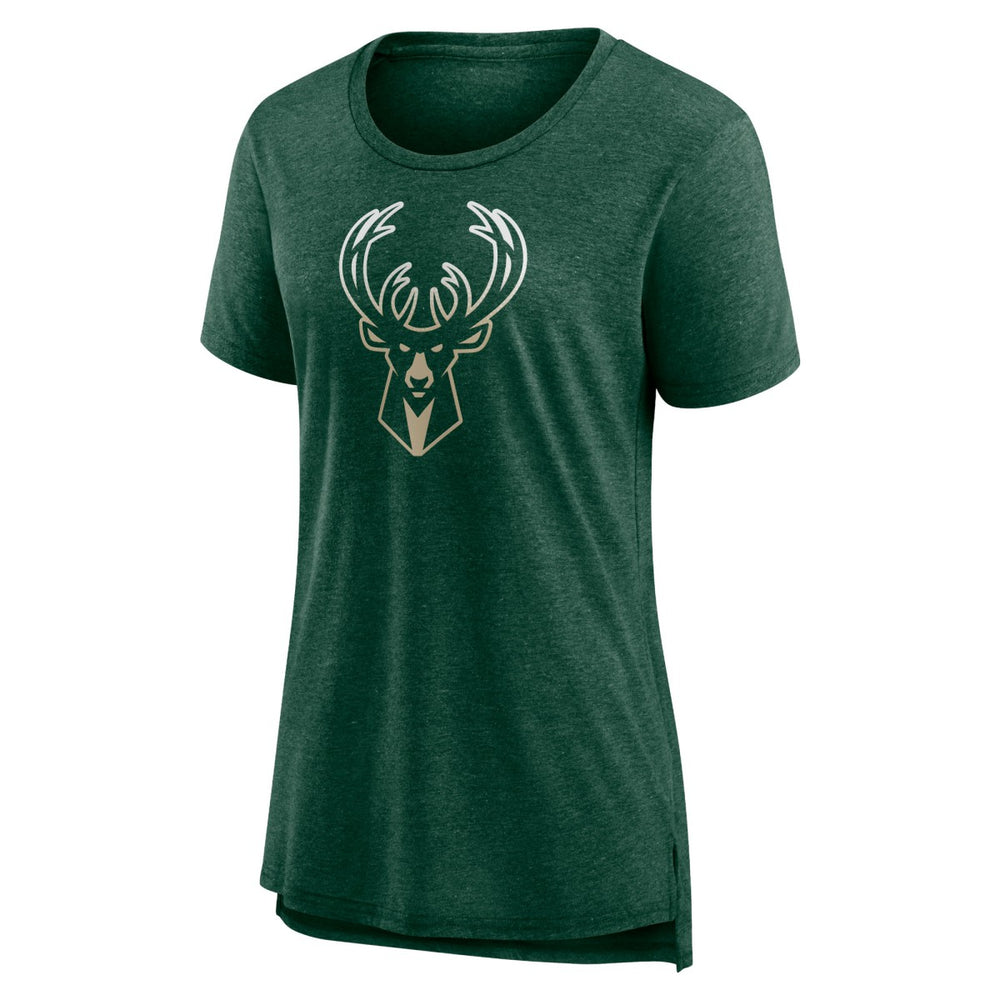 Milwaukee Bucks Women's Gradient Logo Tri-Blend T-Shirt