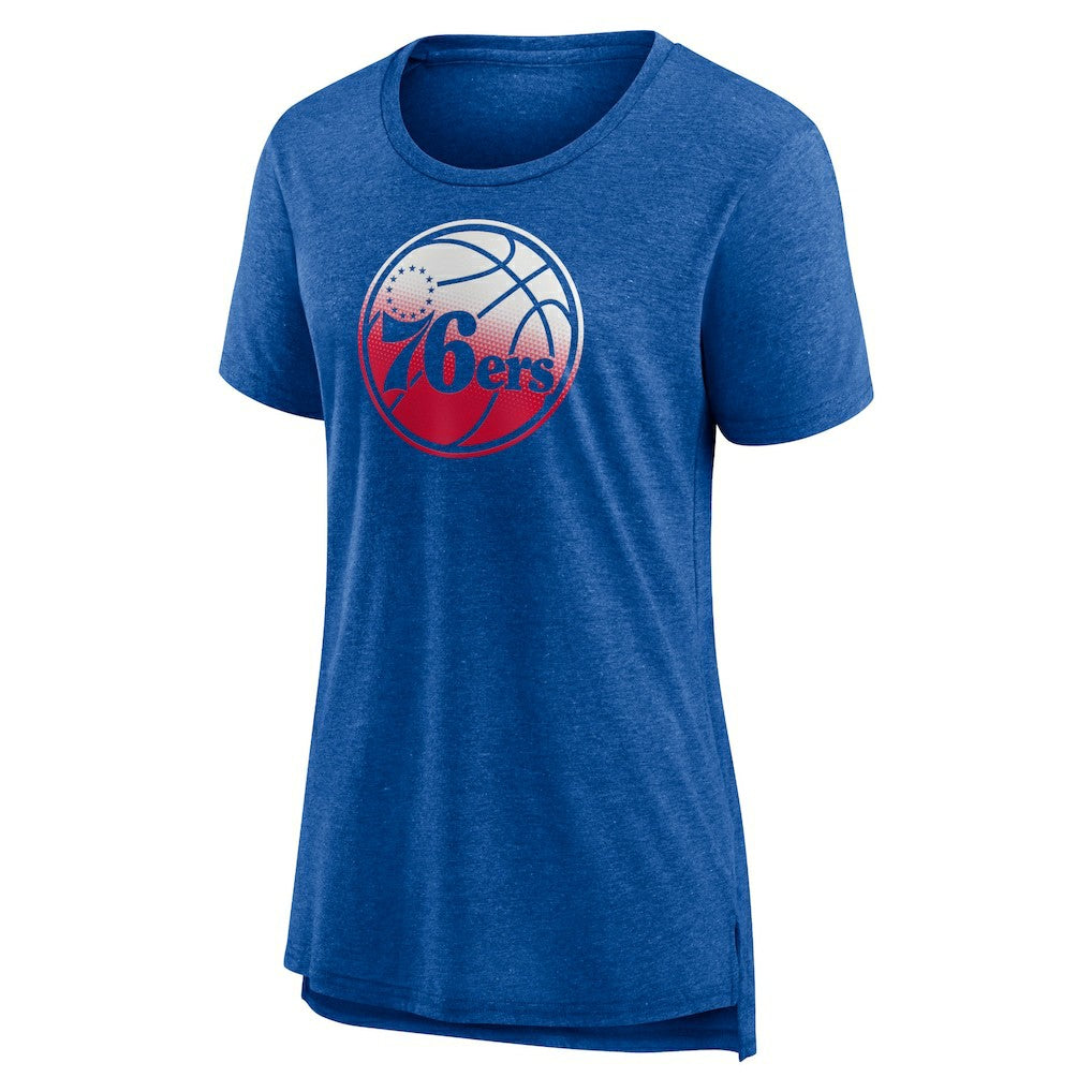 Philadelphia 76ers Women's Gradient Logo Tri-Blend T-Shirt