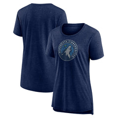 Minnesota Timberwolves Women's Distressed Logo Tri-Blend T-Shirt