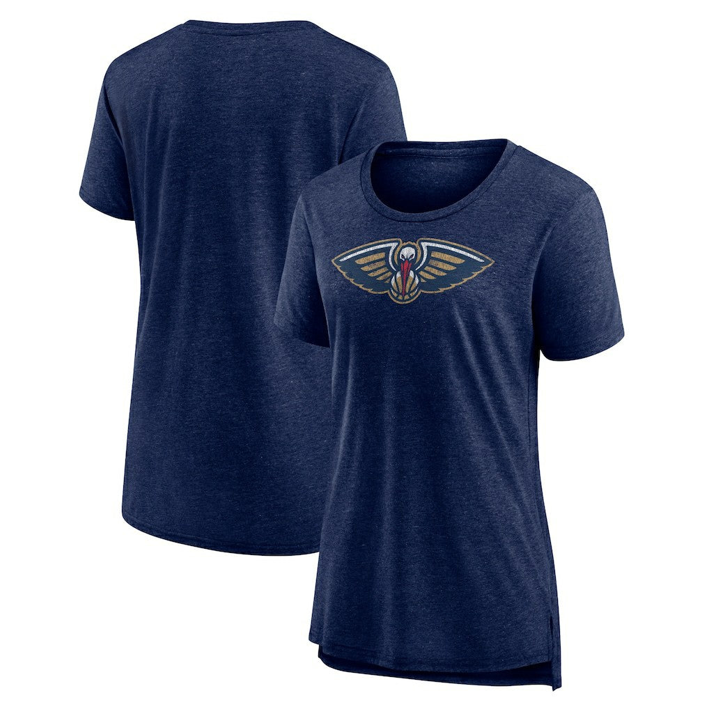 New Orleans Pelicans Women's Distressed Logo Tri-Blend T-Shirt