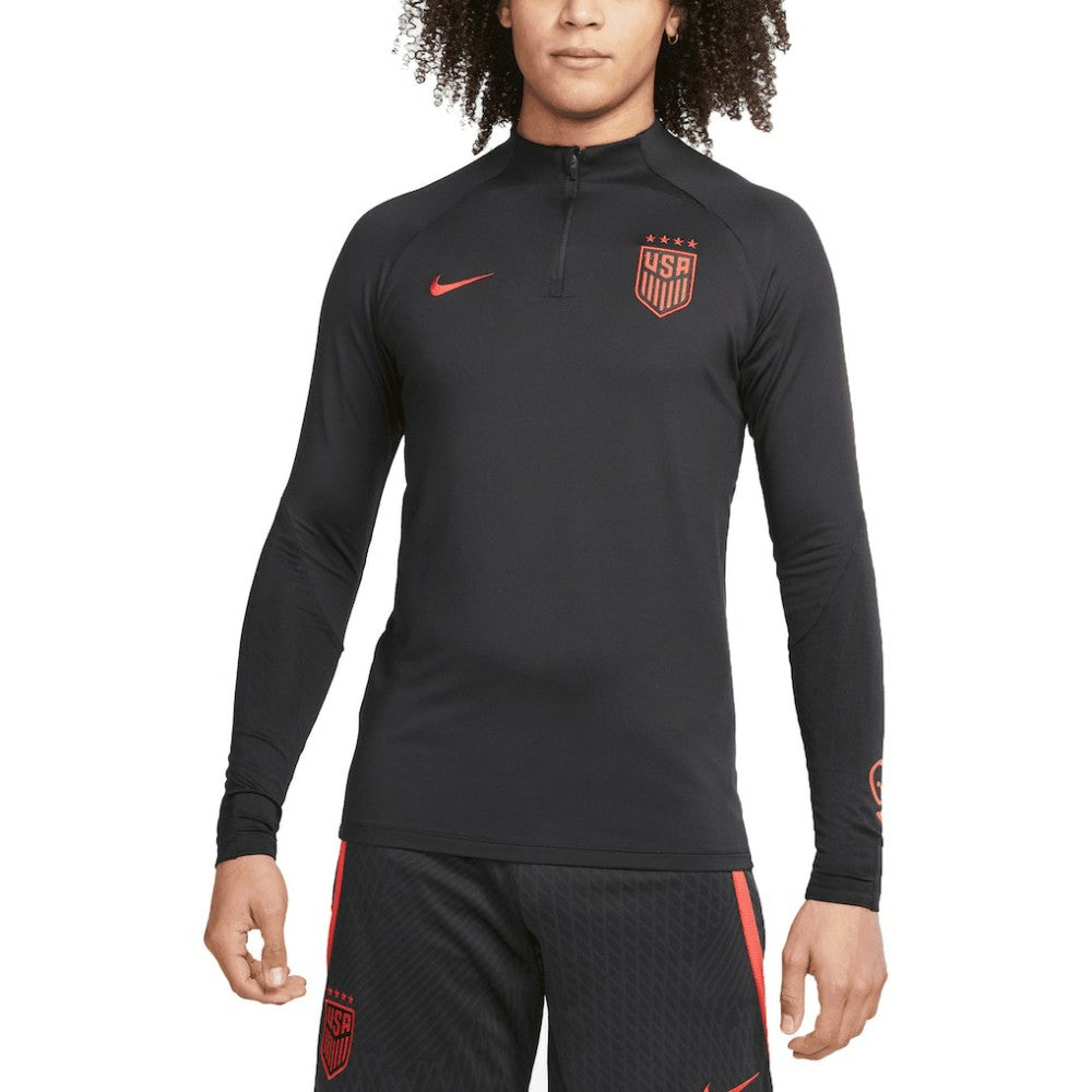 USWNT 2023 Strike Drill Performance Raglan Quarter-Zip Long Sleeve Top