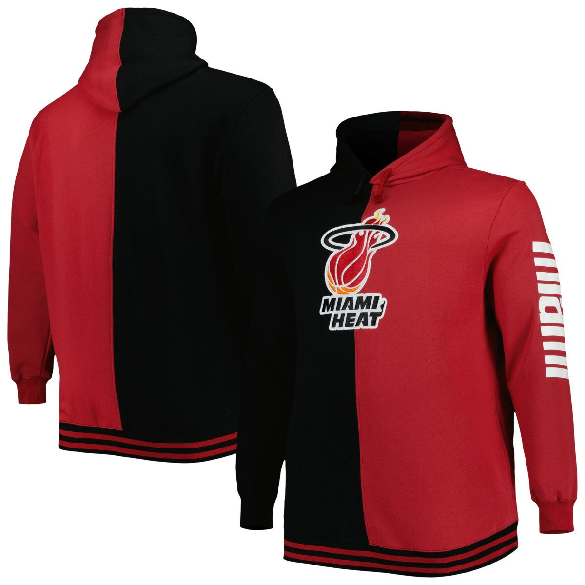 Mitchell & Ness Miami Heat Hardwood Classics Big & Tall Hardwood Classics Split Pullover Hoodie