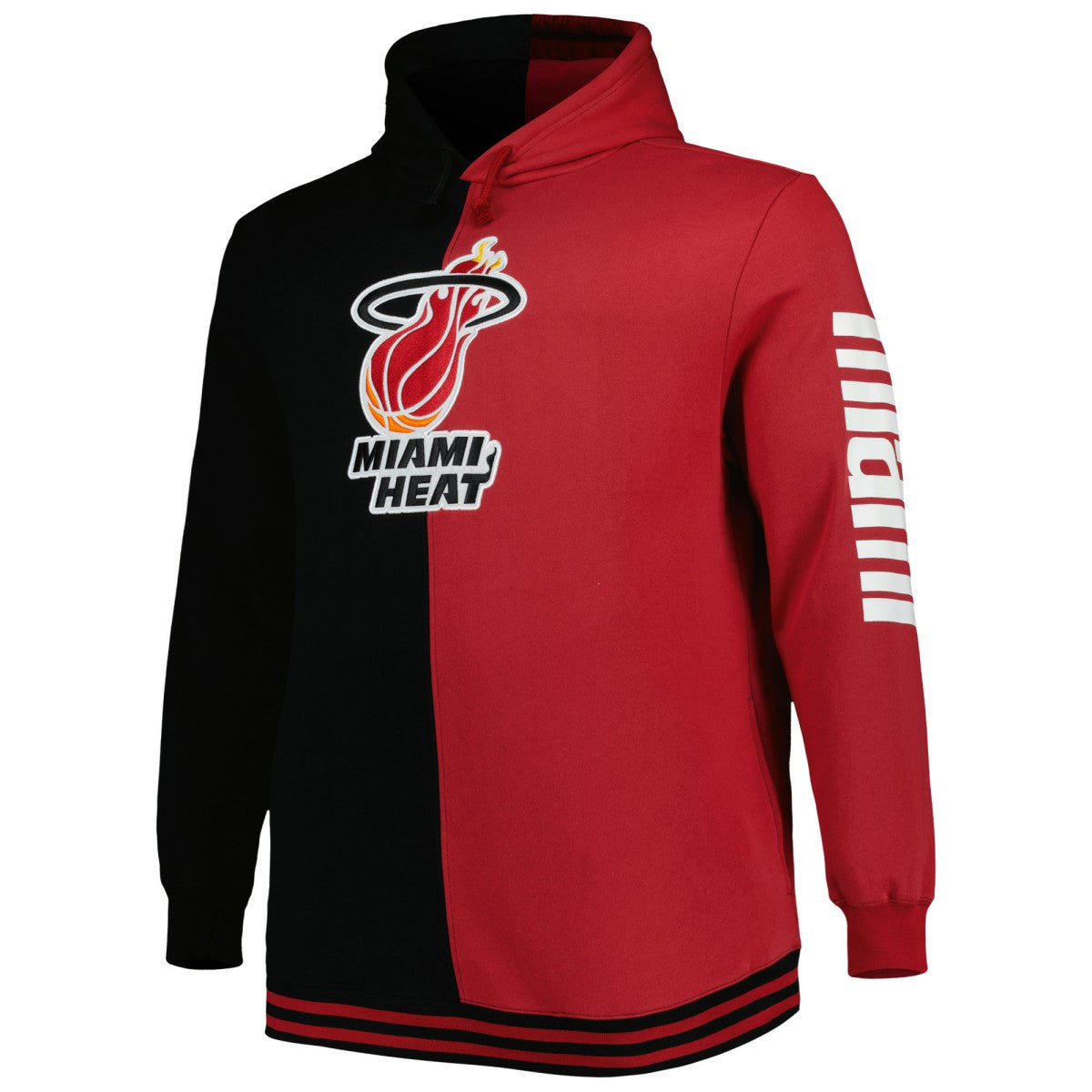 Mitchell & Ness Miami Heat Hardwood Classics Big & Tall Hardwood Classics Split Pullover Hoodie