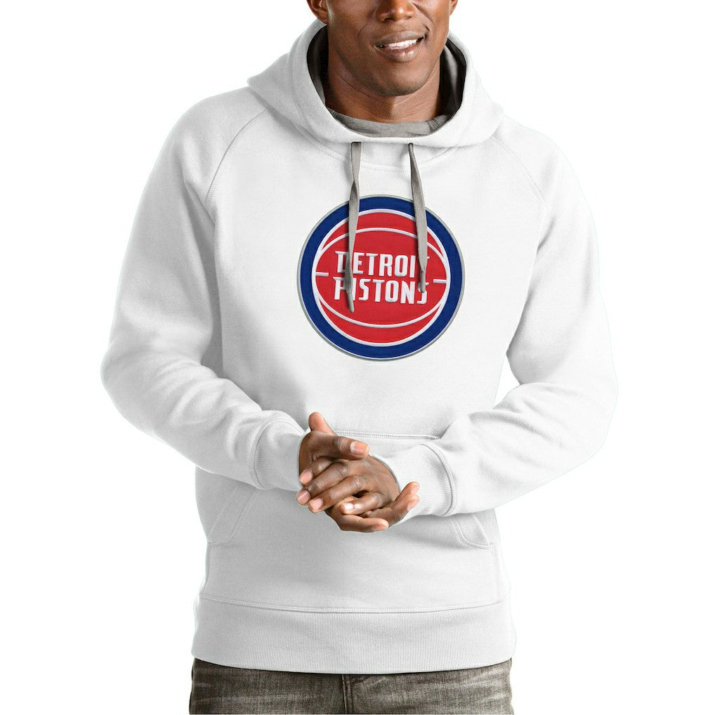 Detroit Pistons Antigua Team Logo Victory Pullover Hoodie