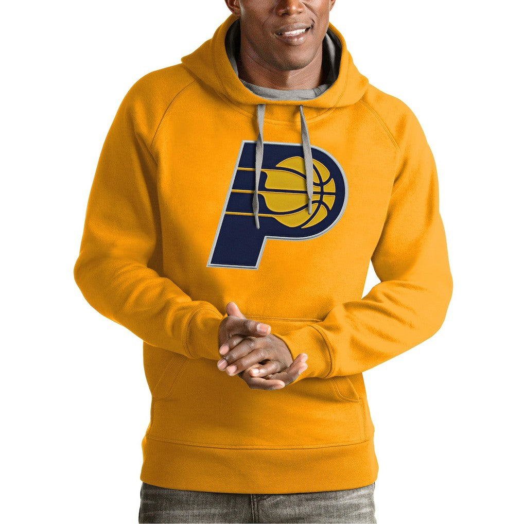 Indiana Pacers Antigua Team Logo Victory Pullover Hoodie