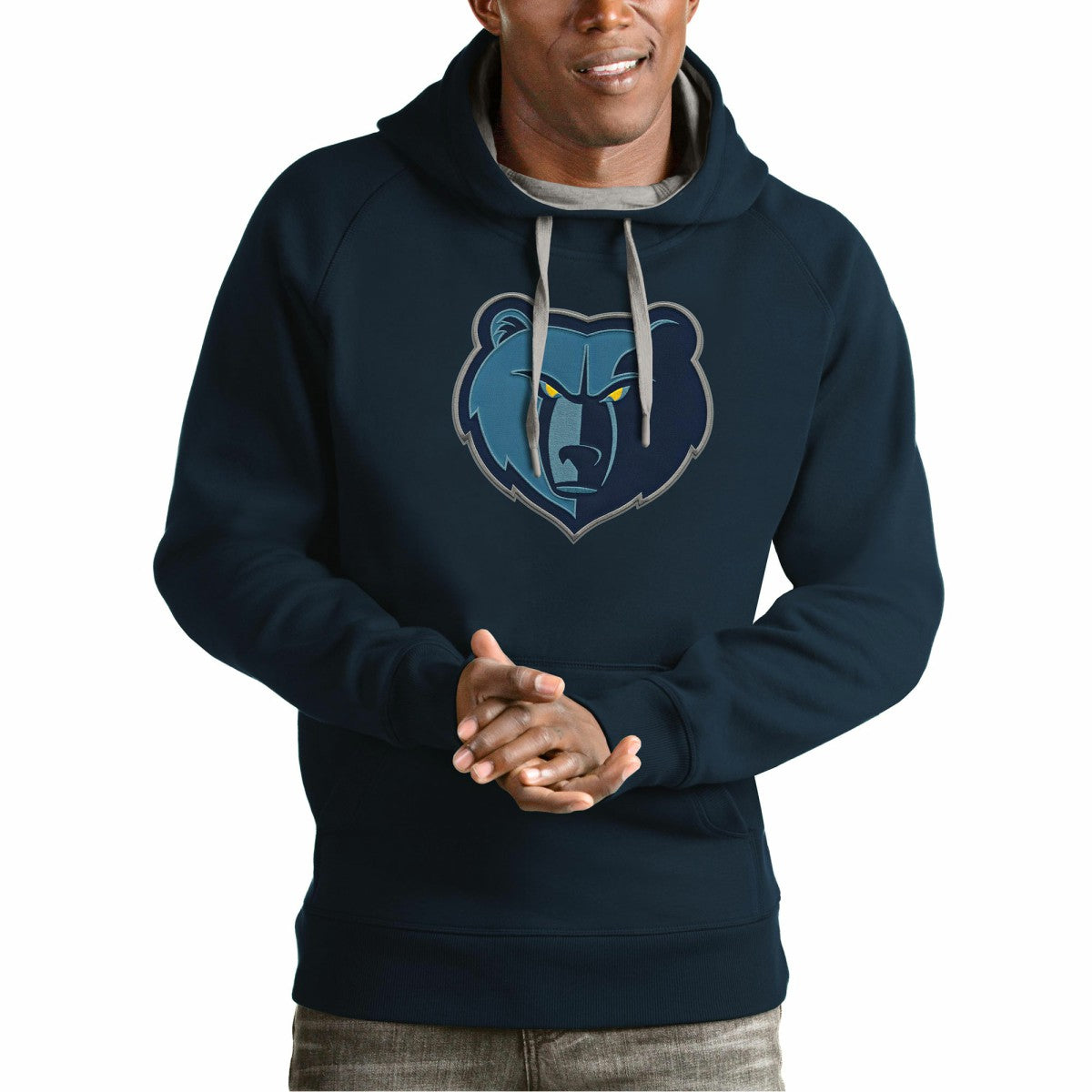 Memphis Grizzlies Antigua Team Logo Victory Pullover Hoodie