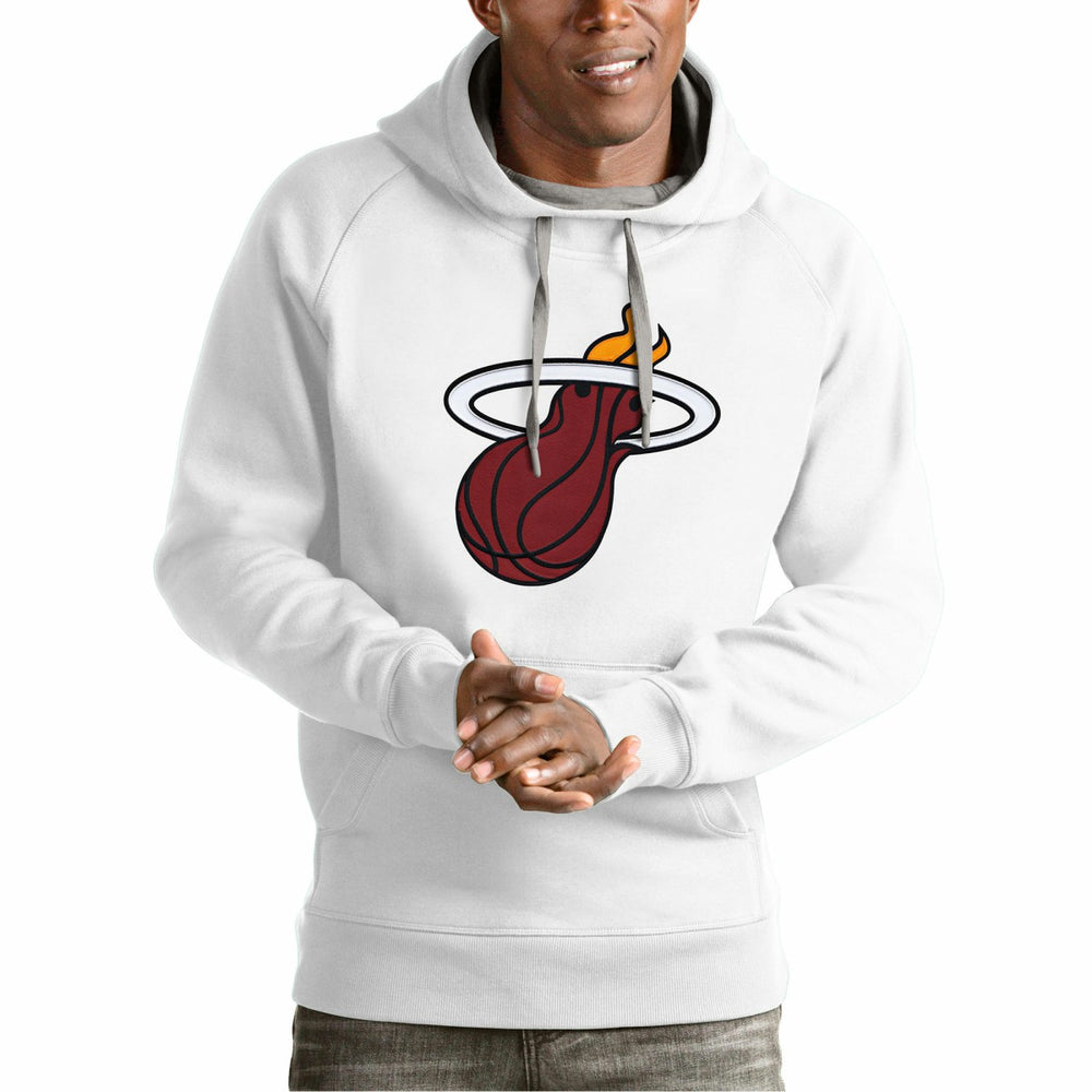 Miami Heat Antigua Team Logo Victory Pullover Hoodie