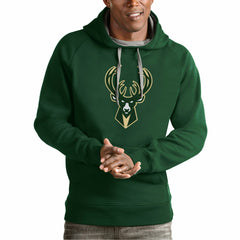 Milwaukee Bucks Antigua Team Logo Victory Pullover Hoodie