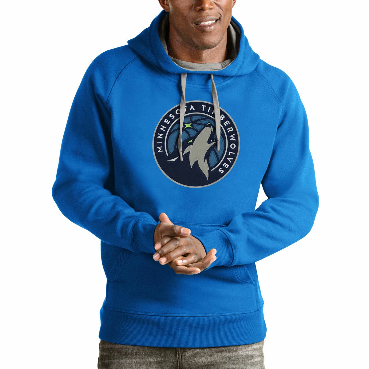 Minnesota Timberwolves Antigua Team Logo Victory Pullover Hoodie