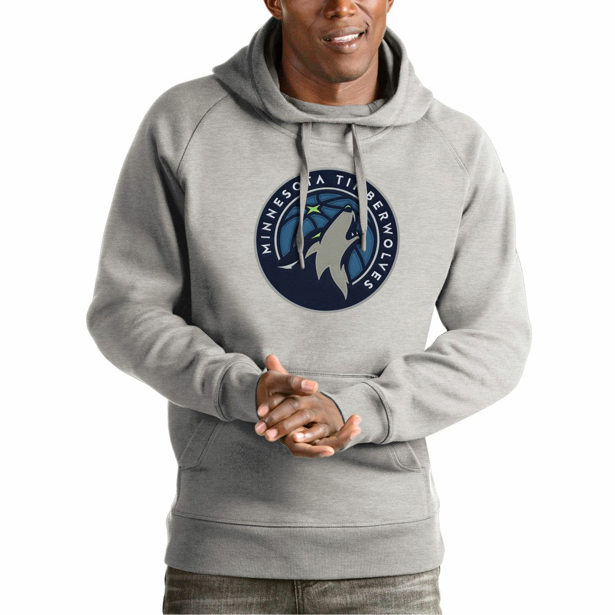 Minnesota Timberwolves Antigua Team Logo Victory Pullover Hoodie