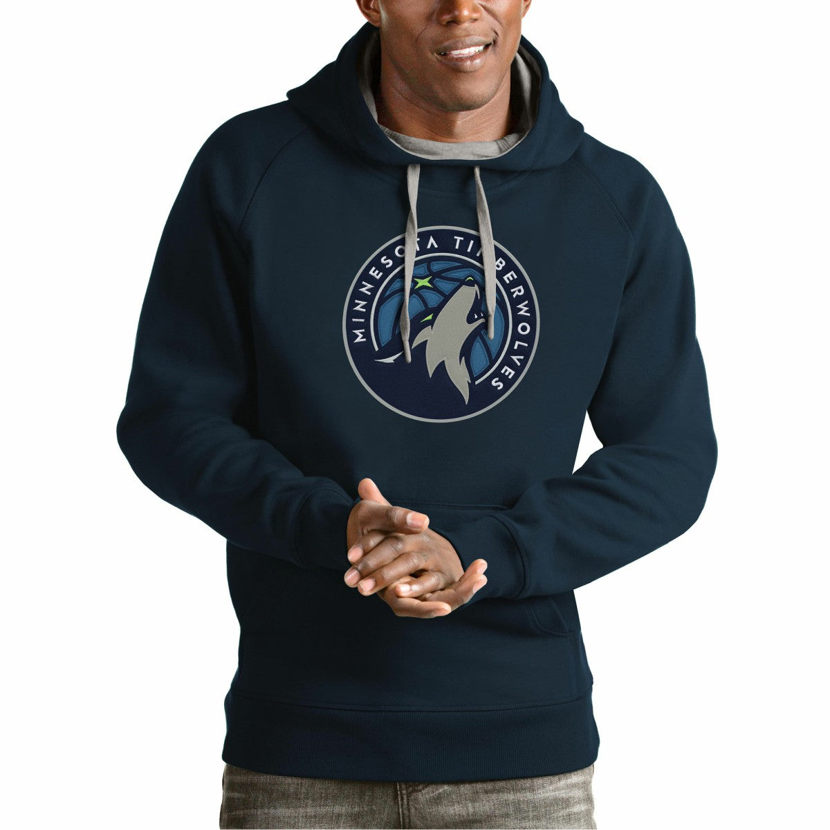 Minnesota Timberwolves Antigua Team Logo Victory Pullover Hoodie