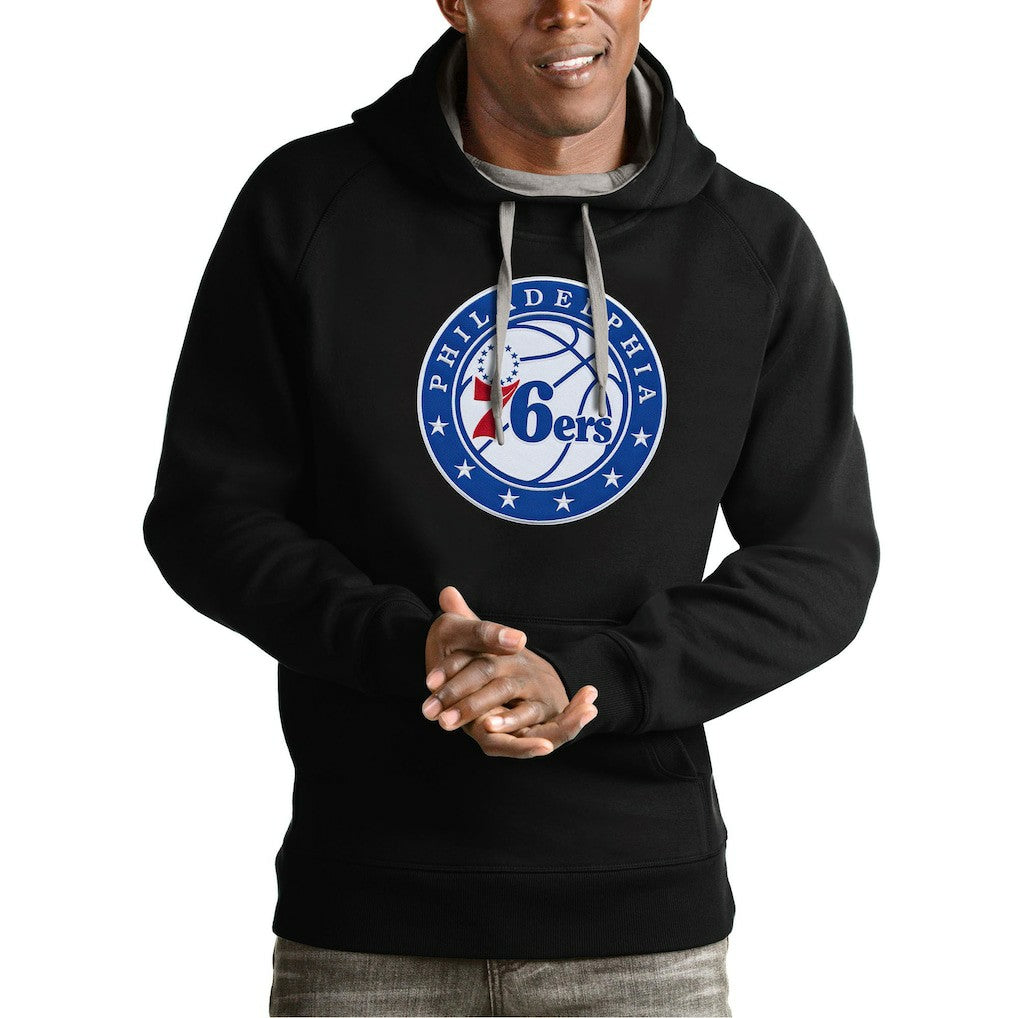 Philadelphia 76ers Antigua Team Logo Victory Pullover Hoodie