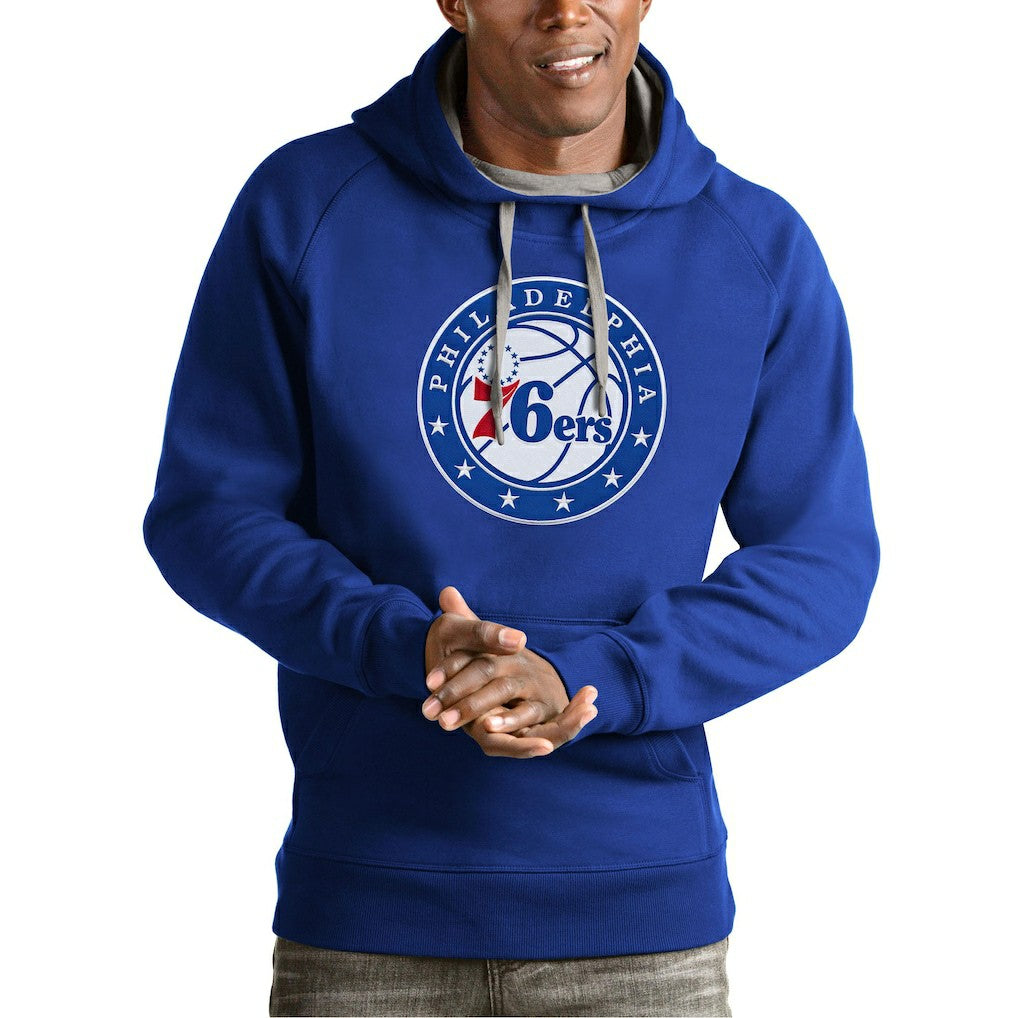 Philadelphia 76ers Antigua Team Logo Victory Pullover Hoodie