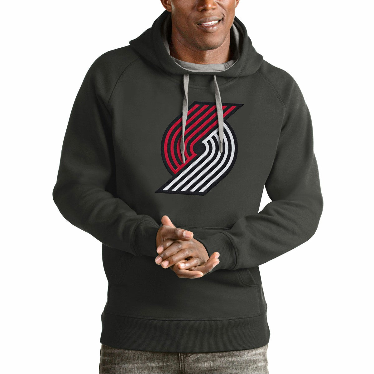 Portland Trail Blazers Antigua Team Logo Victory Pullover Hoodie