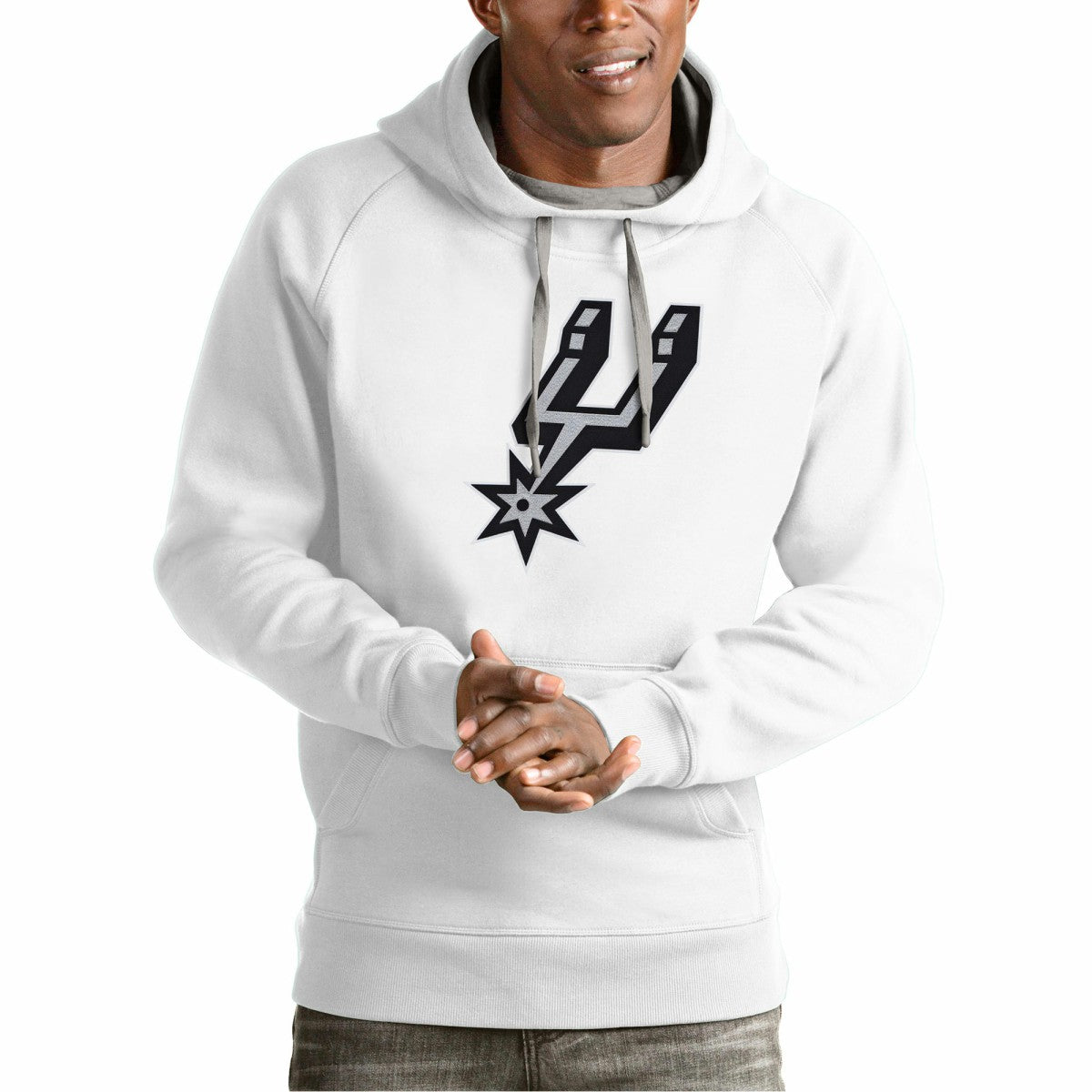 San Antonio Spurs Antigua Team Logo Victory Pullover Hoodie