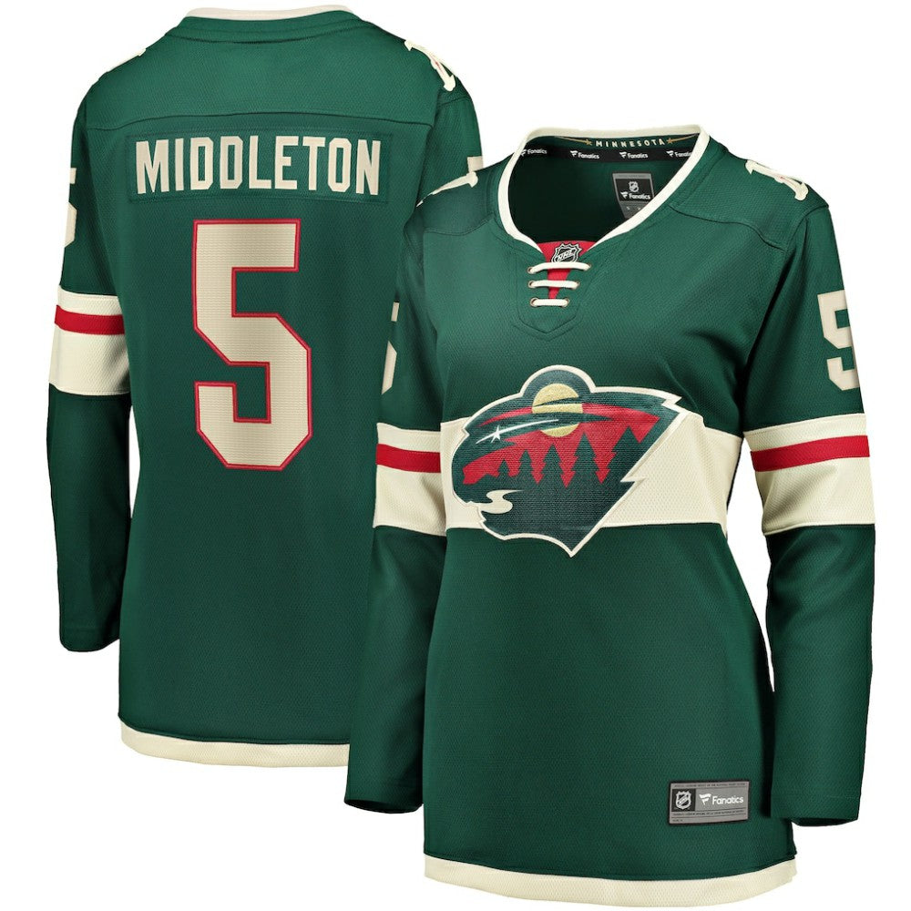 NHL Jake Middleton Minnesota Wild Fanatics Women's Home Breakaway Player Jersey
