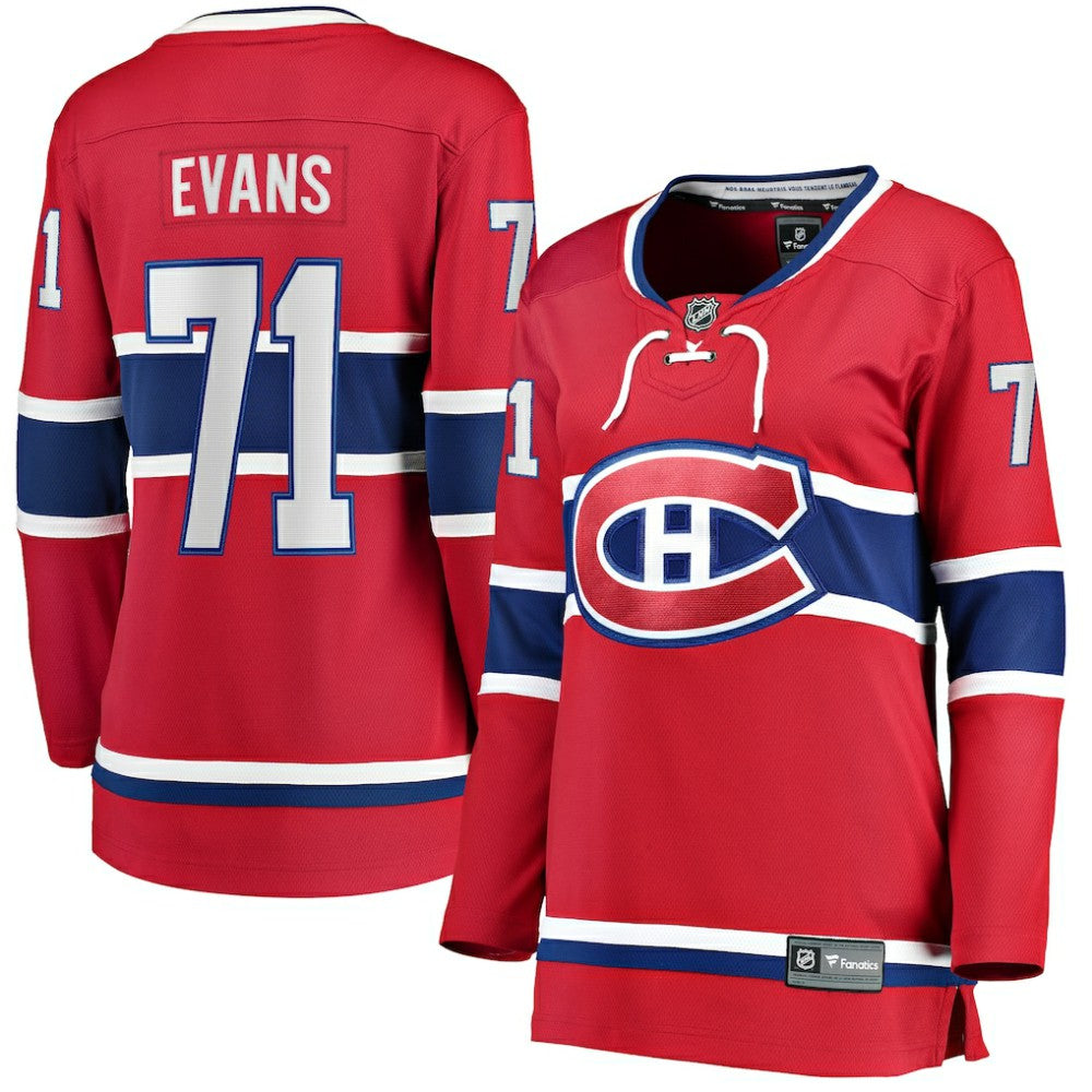 NHL Jake Evans Montreal Canadiens Fanatics Women's Home Breakaway Player Jersey