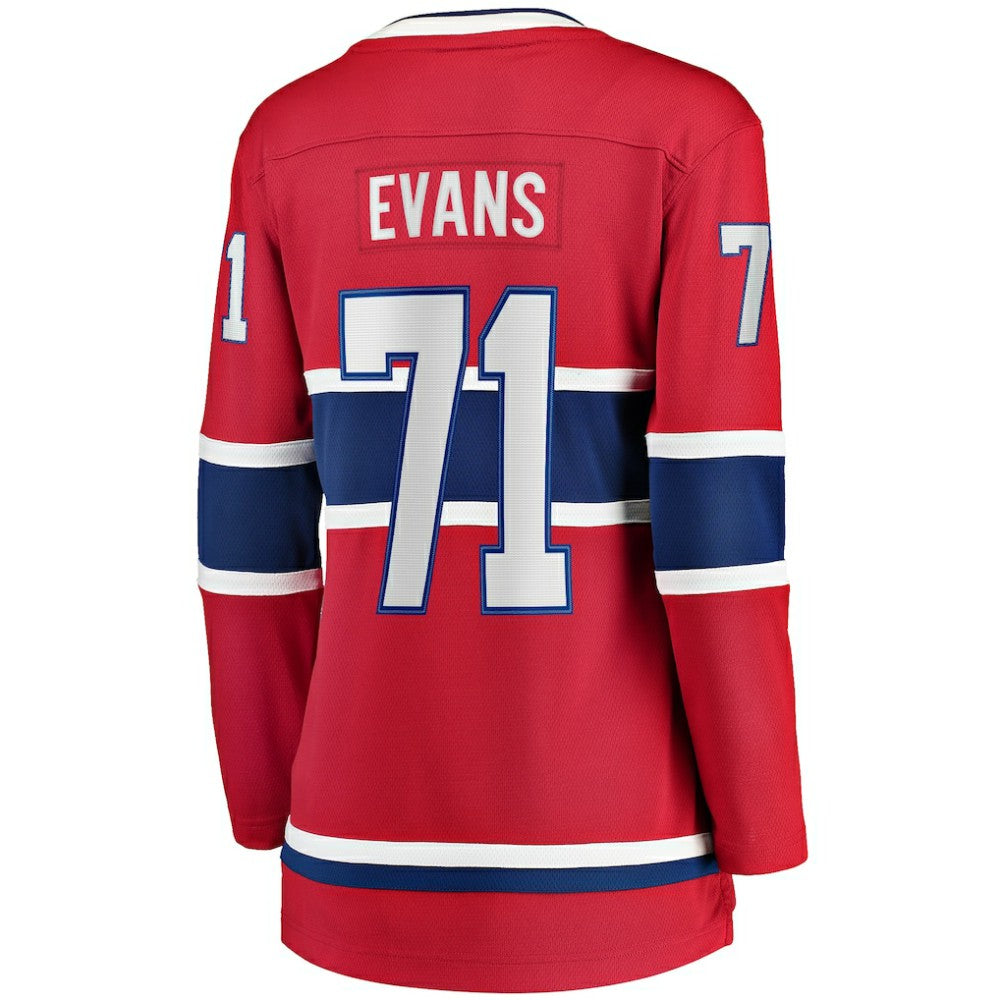 NHL Jake Evans Montreal Canadiens Fanatics Women's Home Breakaway Player Jersey