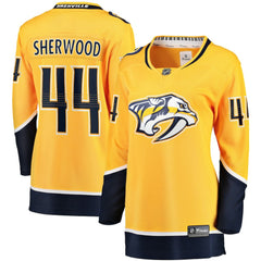 NHL Kiefer Sherwood Nashville Predators Fanatics Women's Home Breakaway Player Jersey