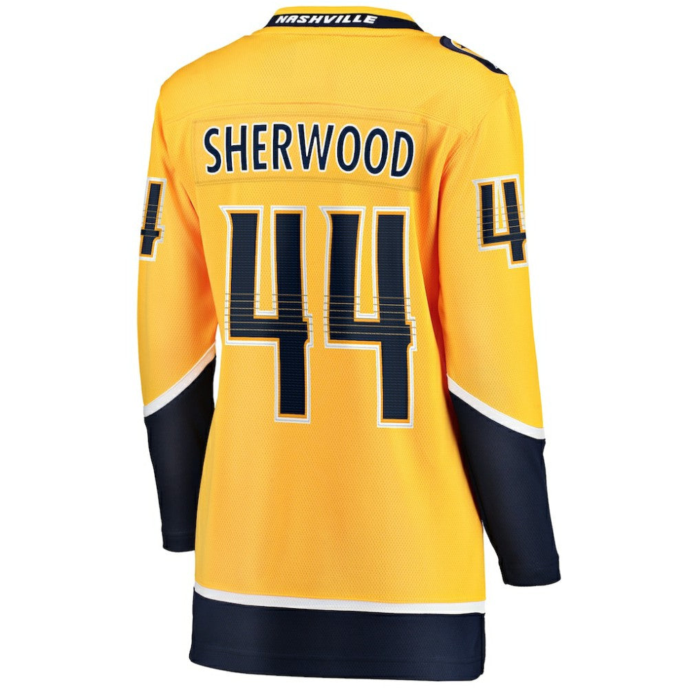 NHL Kiefer Sherwood Nashville Predators Fanatics Women's Home Breakaway Player Jersey