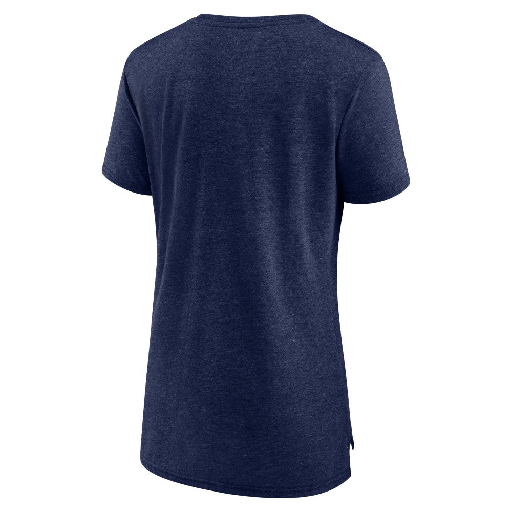 Heather Navy Cleveland Guardians Women's Official Wordmark Tri-Blend T-Shirt