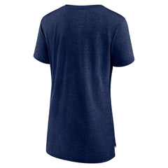 Heather Navy Seattle Mariners Women's Official Wordmark Tri-Blend T-Shirt
