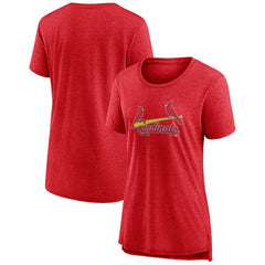 Heather Red St. Louis Cardinals Women's Official Wordmark Tri-Blend T-Shirt