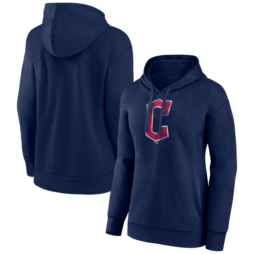 Navy Cleveland Guardians Women's Distressed Team Pullover Hoodie