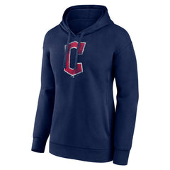 Navy Cleveland Guardians Women's Distressed Team Pullover Hoodie