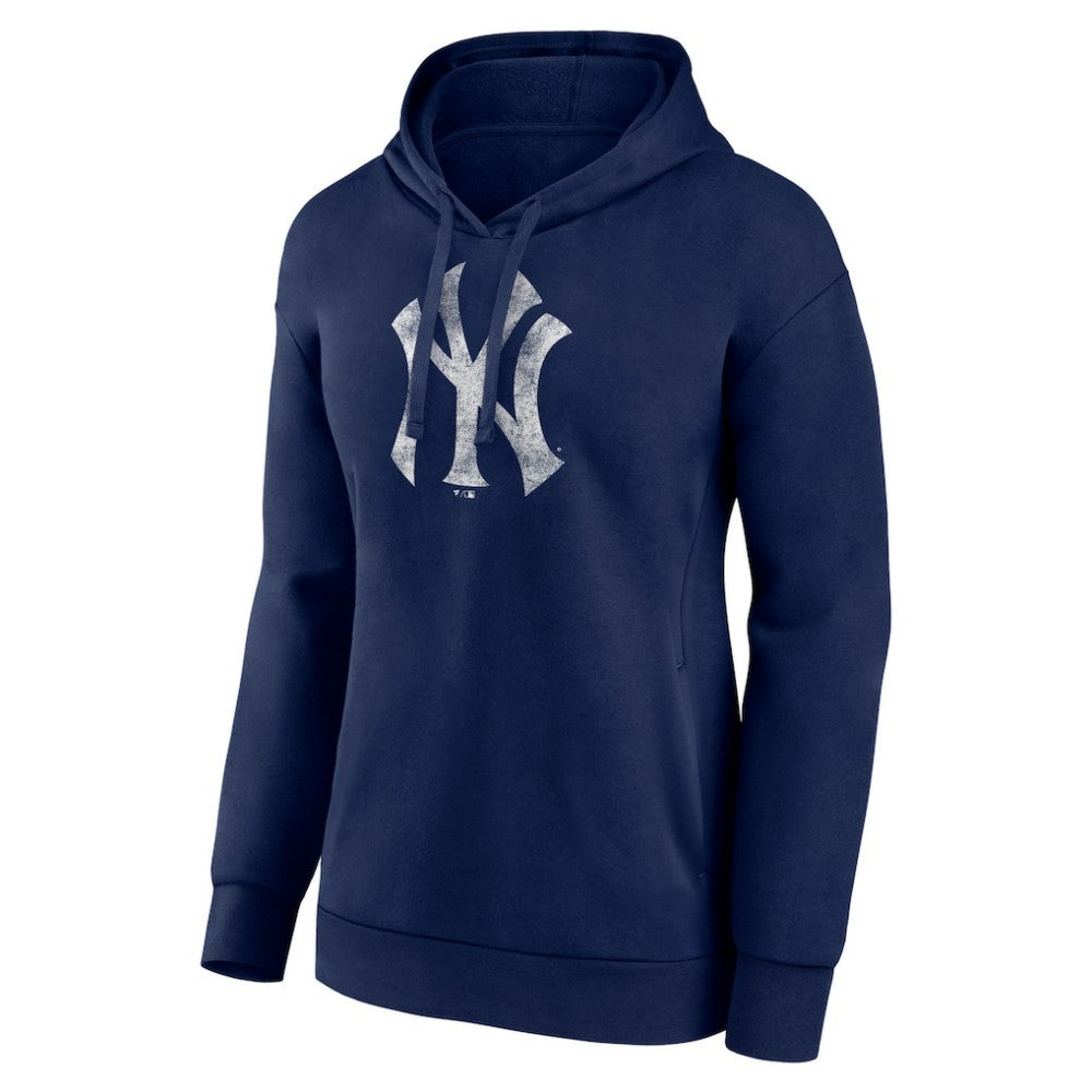 Navy New York Yankees Women's Distressed Team Pullover Hoodie