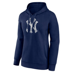 Navy New York Yankees Women's Distressed Team Pullover Hoodie