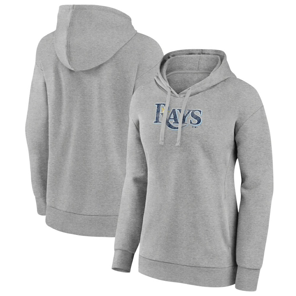 Gray Tampa Bay Rays Women's Distressed Team Pullover Hoodie