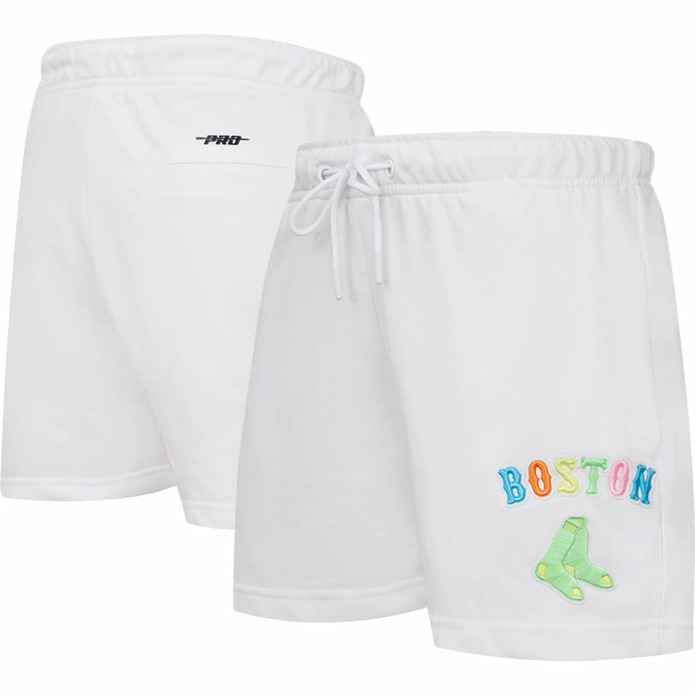 White Boston Red Sox Pro Standard Women's Washed Neon Shorts