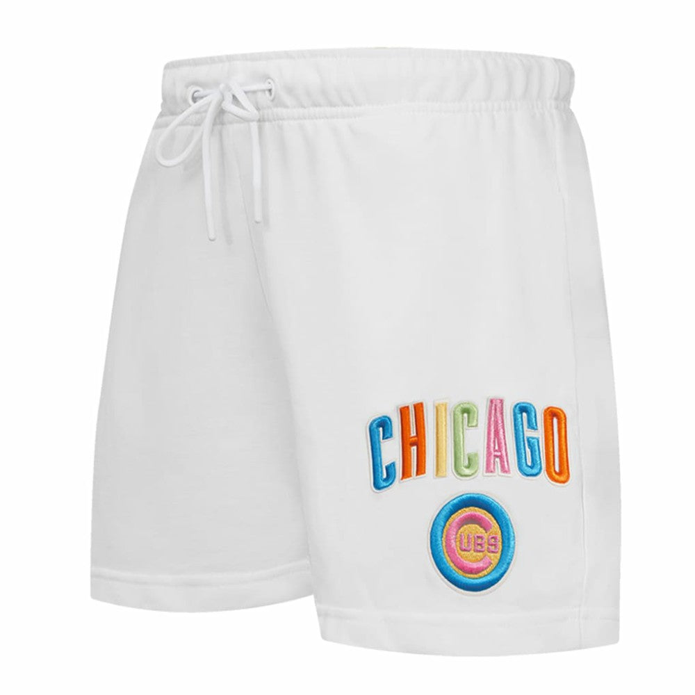 White Chicago Cubs Pro Standard Women's Washed Neon Shorts