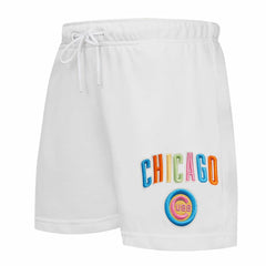 White Chicago Cubs Pro Standard Women's Washed Neon Shorts