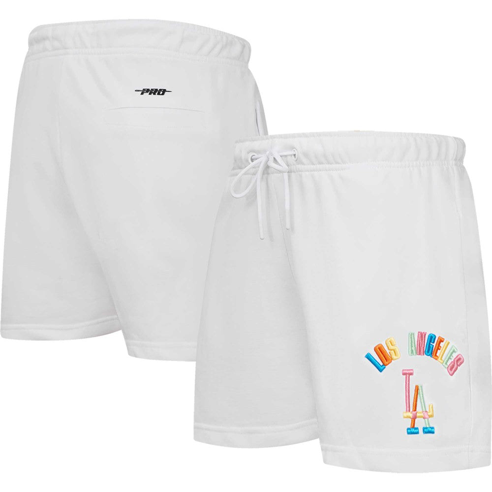 White Los Angeles Dodgers Pro Standard Women's Washed Neon Shorts