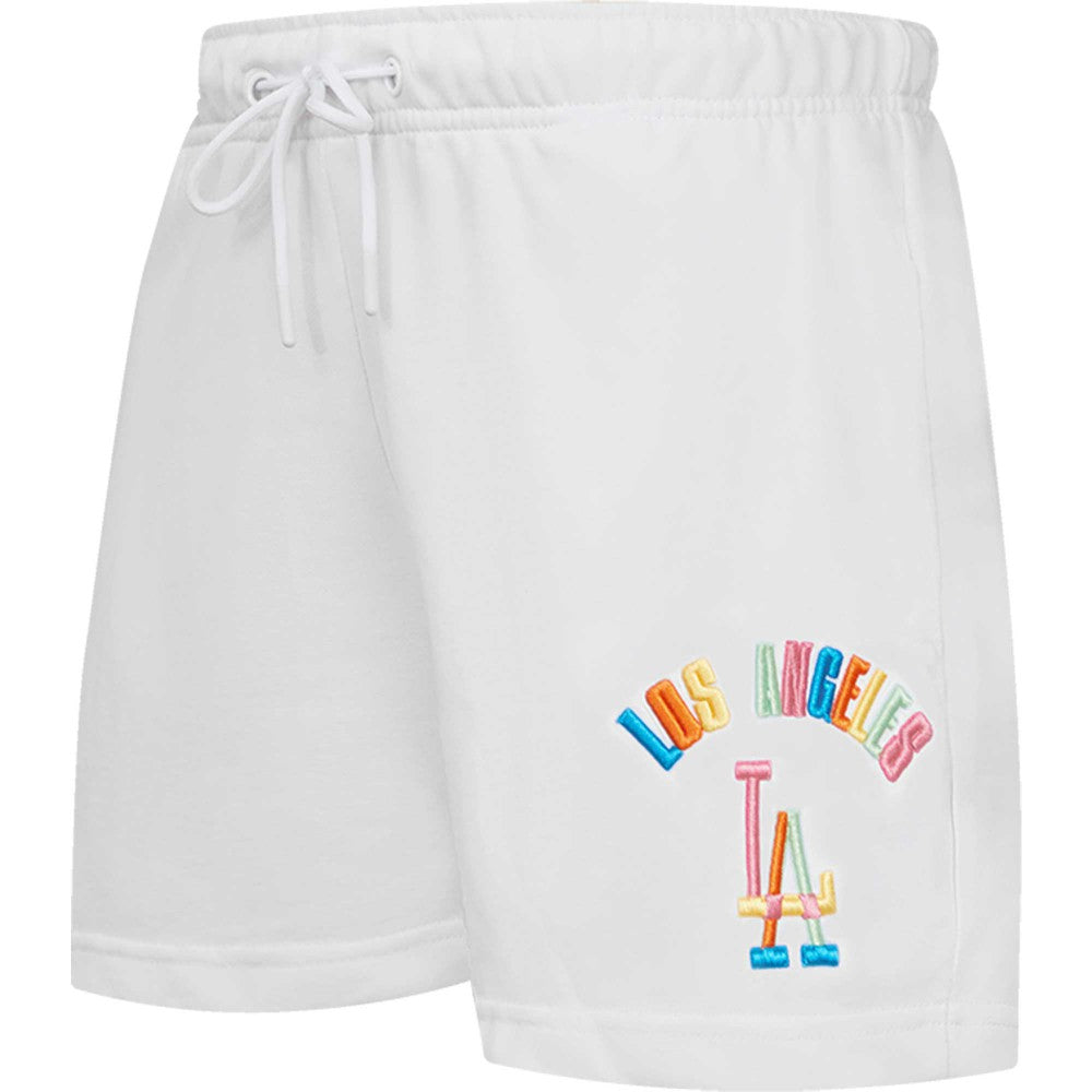 White Los Angeles Dodgers Pro Standard Women's Washed Neon Shorts