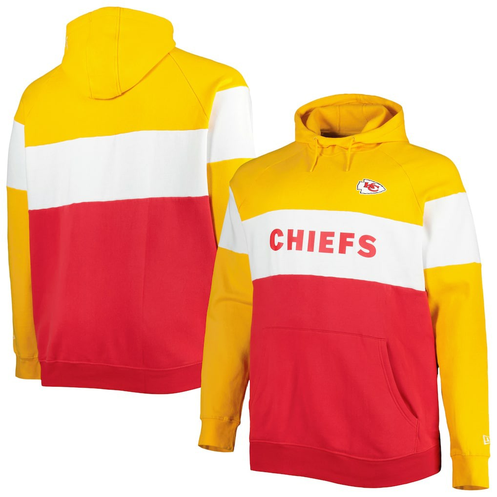 Big & Tall Current Colorblock Raglan Fleece Pullover Hoodie - Kansas City Chiefs Hoodies